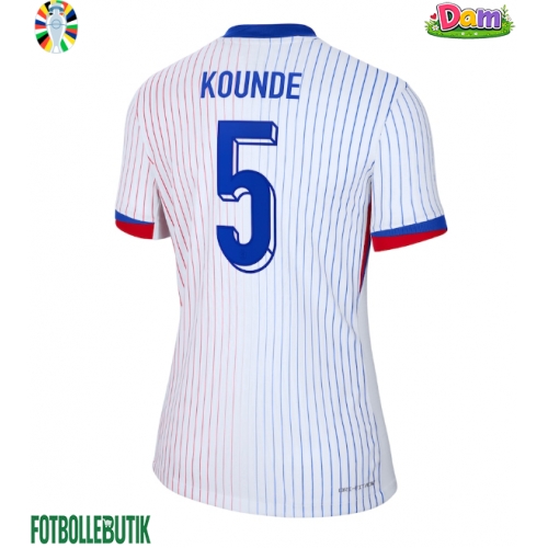 Frankrike Jules Kounde #5 Bortatröja Kvinnor EM 2024 Kortärmad